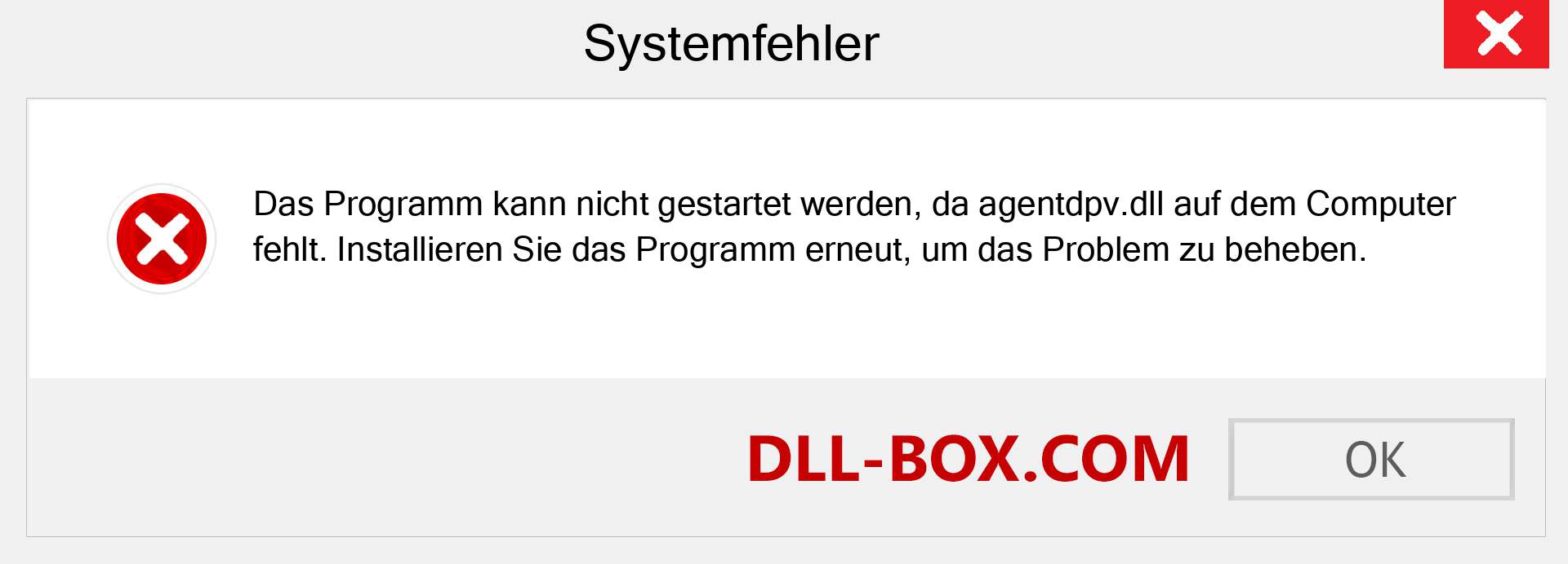 agentdpv.dll-Datei fehlt?. Download für Windows 7, 8, 10 - Fix agentdpv dll Missing Error unter Windows, Fotos, Bildern